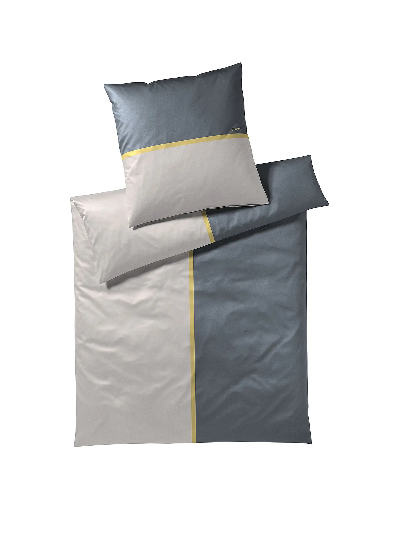 JOOP | Satin Bettwäsche Limit 2x 70x90cm / 200x200cm Stone | 